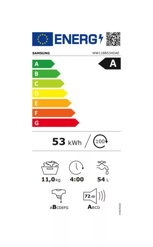 Samsung WW11BB534DAES3 washing machinecm. 60 - capacity 11 kg - white - Image 14