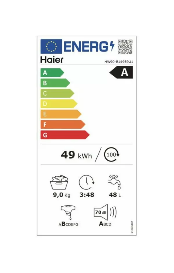 Haier HW90B14959U1IT I-Pro Series 5 washing machinecm. 60 - capacity 9 kg - white - Image 8