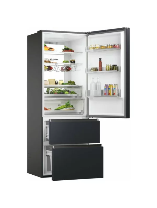 Haier HTW7720ENMB 7 refrigerator with freezer compartment with French door - cm. 70 hours. 201 - lit. 483 - black - Image 2