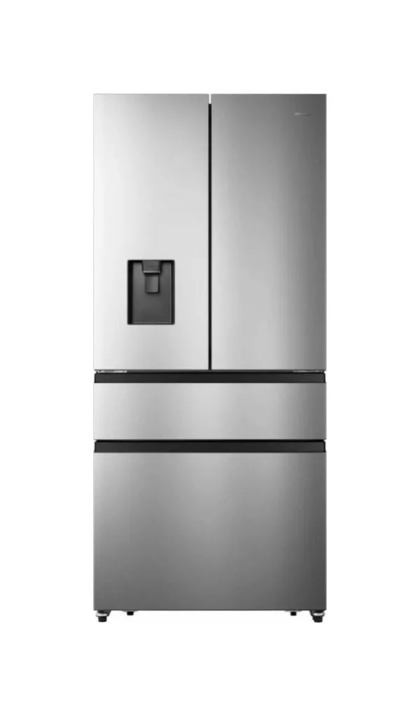 Hisense RF540N4WIE French door refrigerator freezer with dispenser cm. 79 hours 182 - 480 liters. - stainless steel