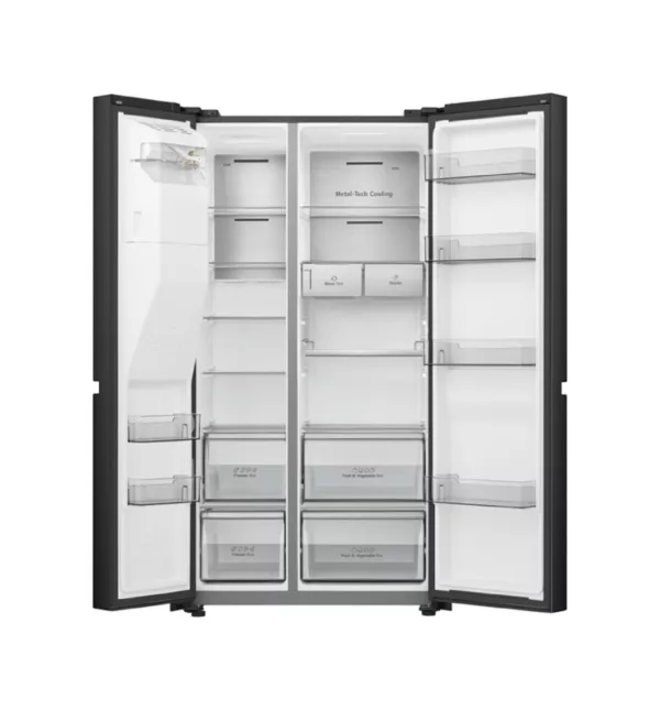 Hisense RS818N4TFE side by side refrigerator with freezer - cm. 91 hours 179 - lit. 617 - black - Image 4