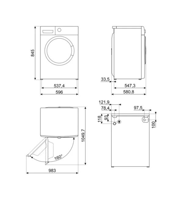 Smeg WN94SEB washing machine cm. 60 - capacity 9 kg. - white - Image 9