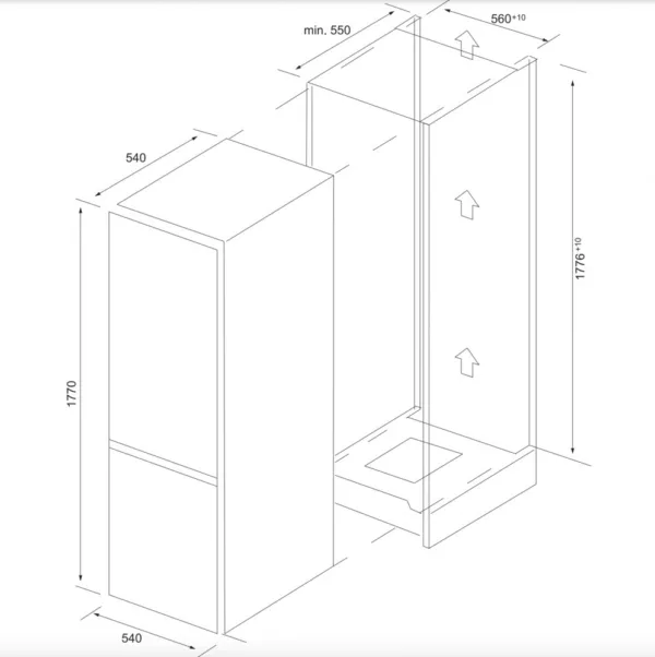 Silverline 2.12069.13.733.01 built-in refrigerator with freezer compartment cm. 54 hours. 177 - lit. 248 - Image 2