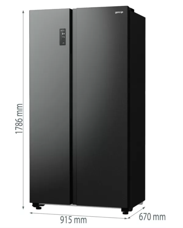 Gorenje NRR9185EABXL refrigerator with side-by-side freezer cm. 92 hours 179 – lit. 550 – black stainless steel - Image 3