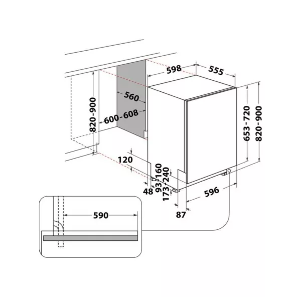 Indesit D2I HKL326 Total integrated dishwasher cm. 60 - 14 covers - Image 5